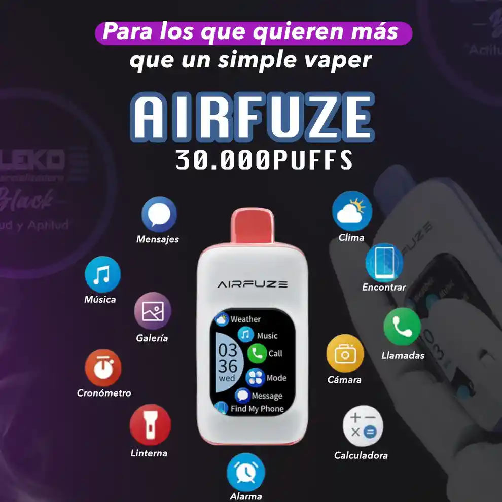 Vaporizador Smart Airfuze 30000 Puffs Blue Razz Ice