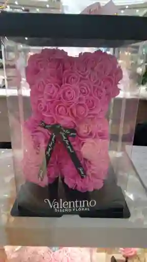 Oso Fucsia Pequeño Cintilla Negra