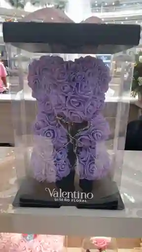 Oso Lila Pequeño Cintilla Negra