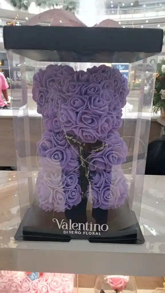 Oso Lila Pequeño Cintilla Negra