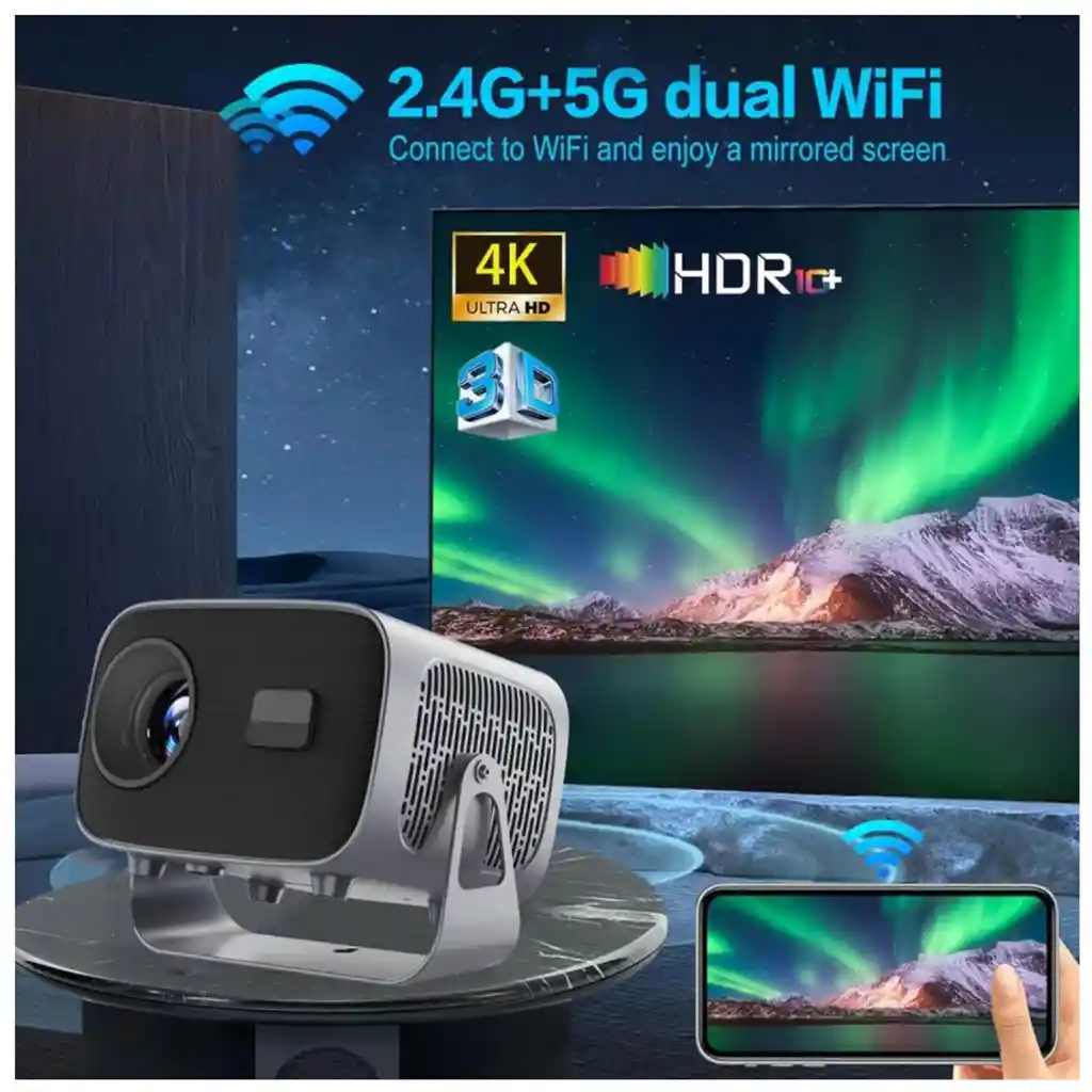 Proyector 4k Inteligente A10 Android Smart Tv 500 Ansi Lumen