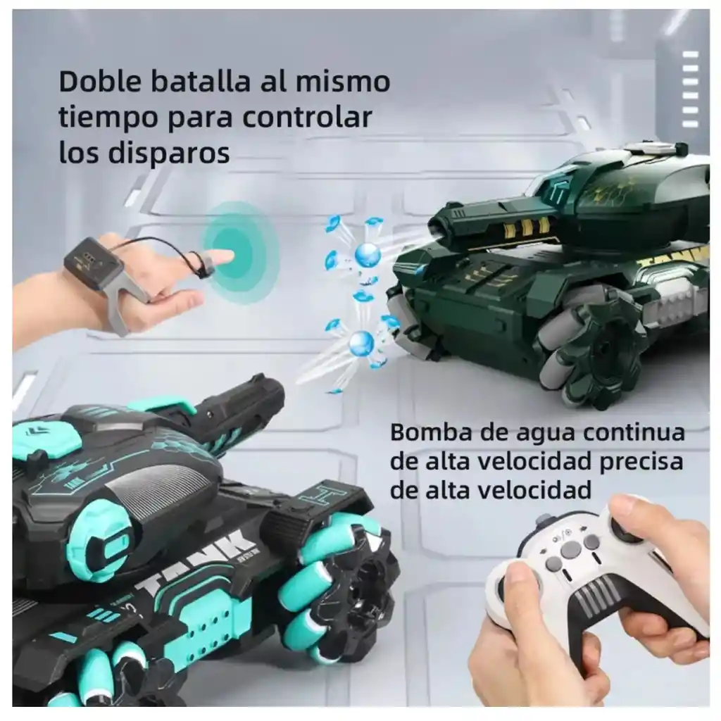 Carro Tanque De Juguete 4wd Doble Control Rc Orbeez Hidrogel