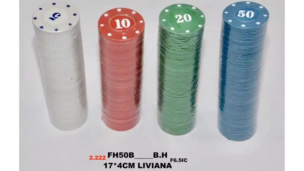 Paquete 50 Fichas Poker Casino Profesionales Juego