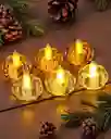 Set De 6 Velas Led Decorativas Tipo Té Transparentes