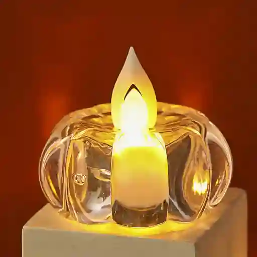 Set De 6 Velas Led Decorativas Tipo Té Transparentes