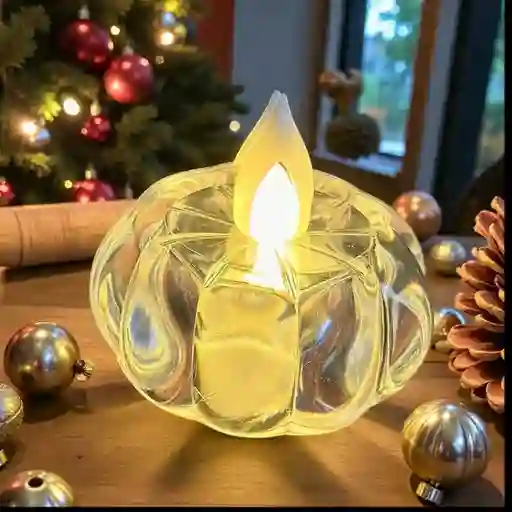 Vela Decorativa Led Tipo Té Transparente X1 Unidad