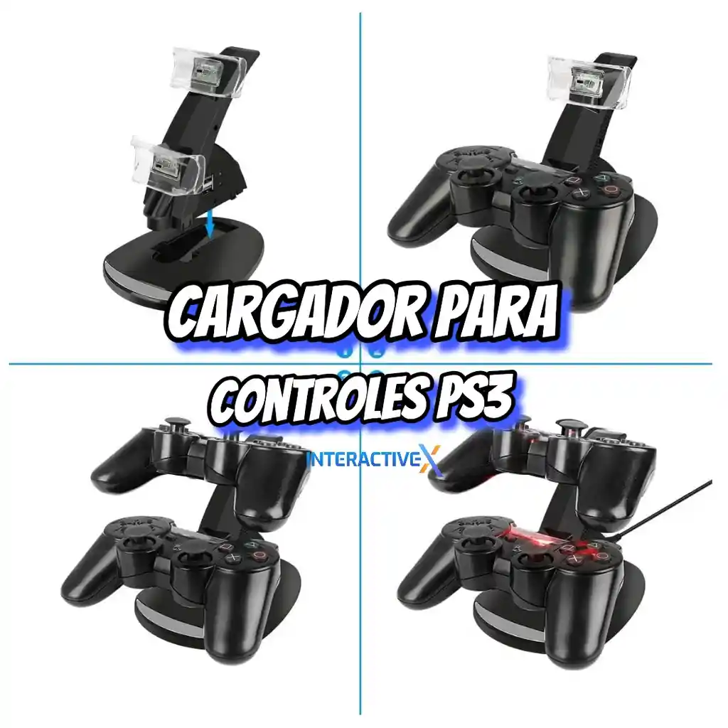 Base Cargador Dual Ps3 |base De Carga Para Mandos Play 3
