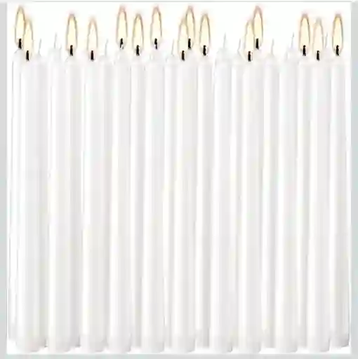 Paquete De 12 Velas De Carillón Blanco - 20 Cm