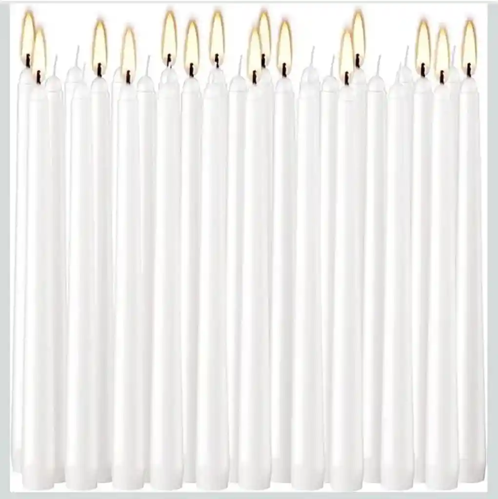 Paquete De 12 Velas De Carillón Blanco - 20 Cm