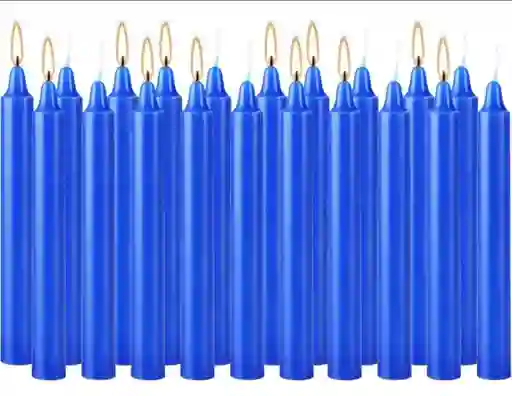 Paquete De 12 Velas De Carillón Azul Rey - 20 Cm