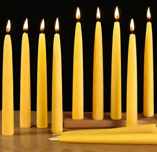 Paquete De 12 Velas De Carillón Amarillo - 20 Cm