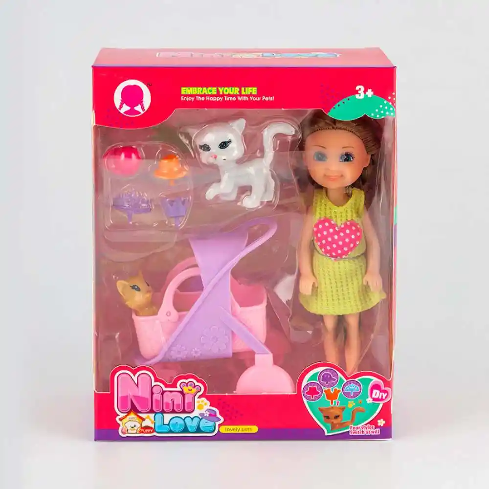 Muneca Fashion Mini Maypa Accesorio Mascota 15x7cm Surtido