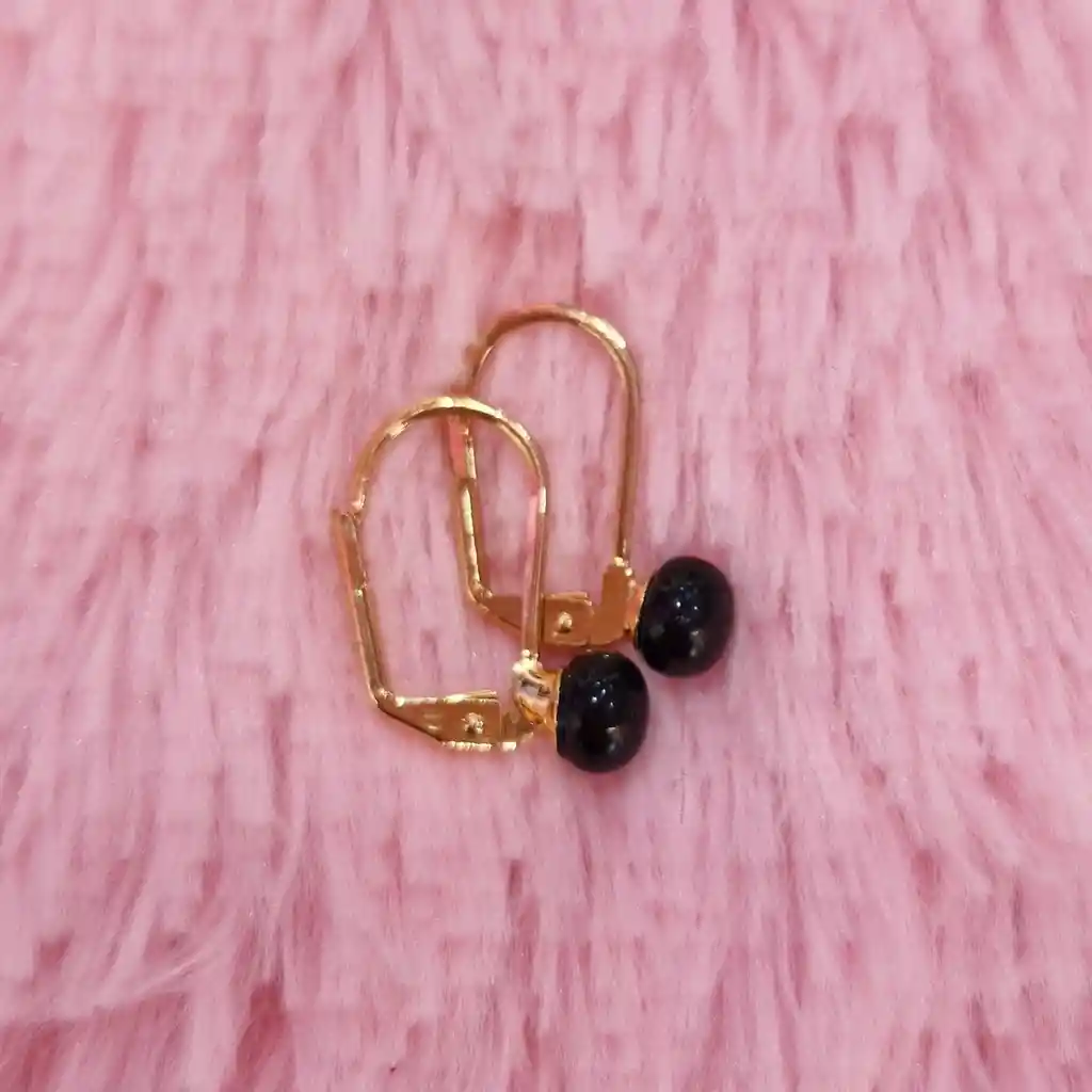 Aretes Acero Dorado De Seguridad