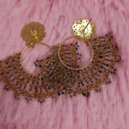 Aretes De Mostacilla En Acero Dorado