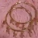 Candongas Acero Dorado Dijes Cruz