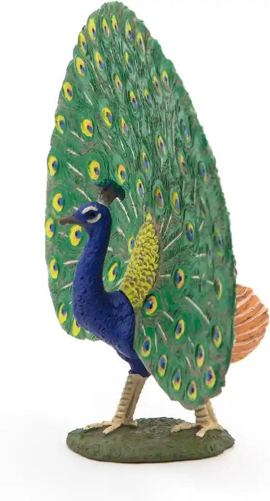Figura Coleccionable Pavo Real Pintada A Mano Papo