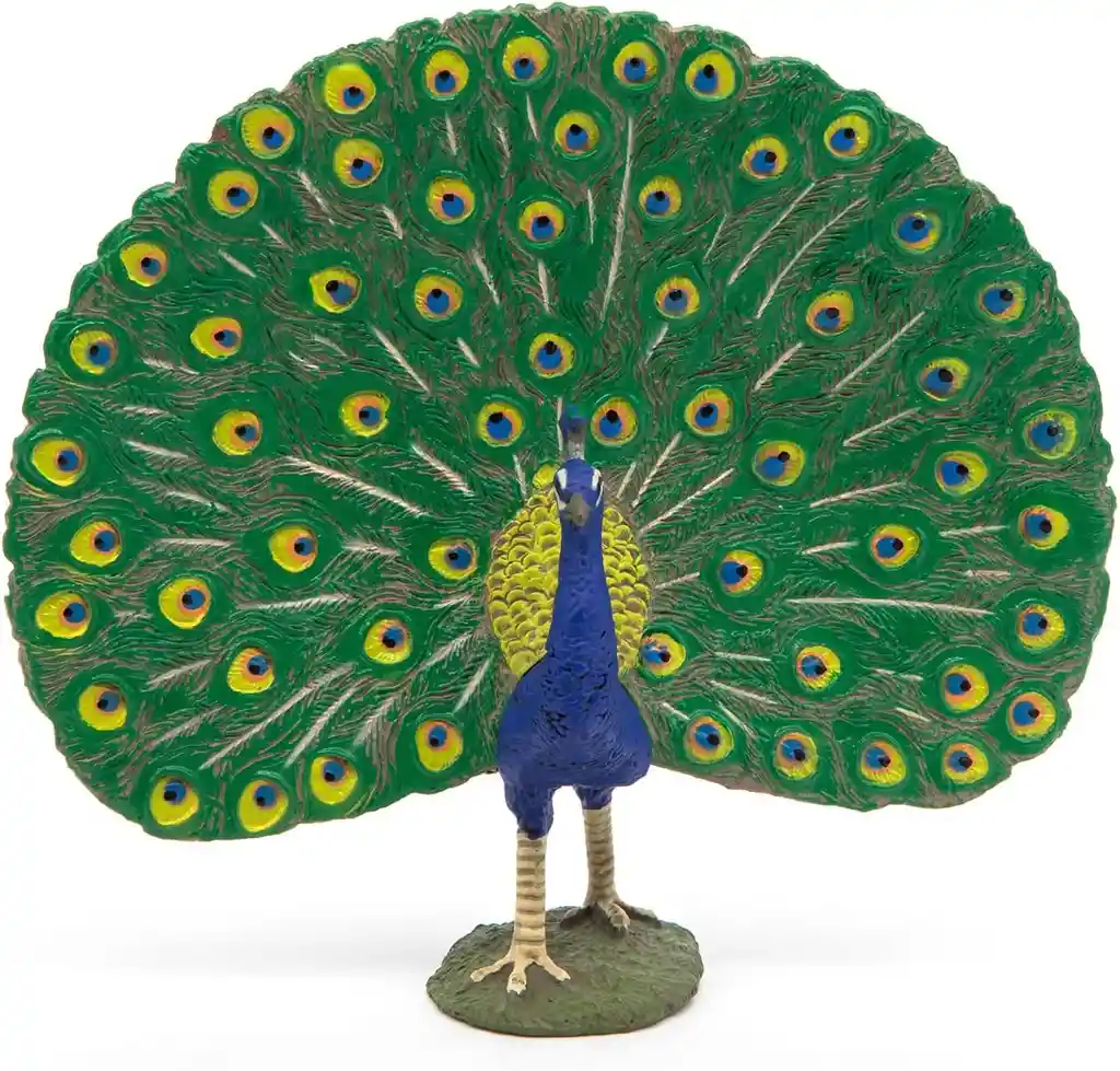 Figura Coleccionable Pavo Real Pintada A Mano Papo