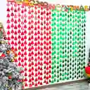 Navidad Cortina Metalizada Roja Merry Christmas