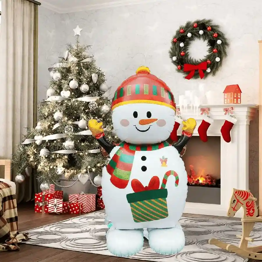 Navidad Globo Metalizado Muñeco De Nieve Sin Inflar Merry Christmas