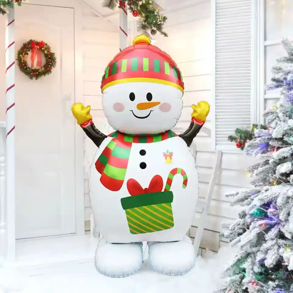 Navidad Globo Metalizado Muñeco De Nieve Sin Inflar Merry Christmas