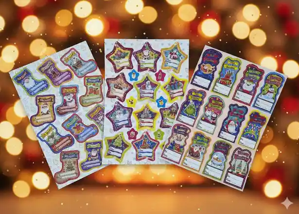 Sticker Pegatina Tarjeta De/para Navidad X24 Stickers Surtido