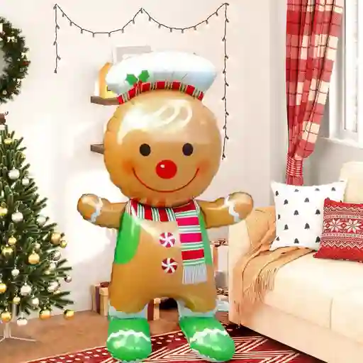 Navidad Globo Metalizado Galleta Sin Inflar Merry Christmas