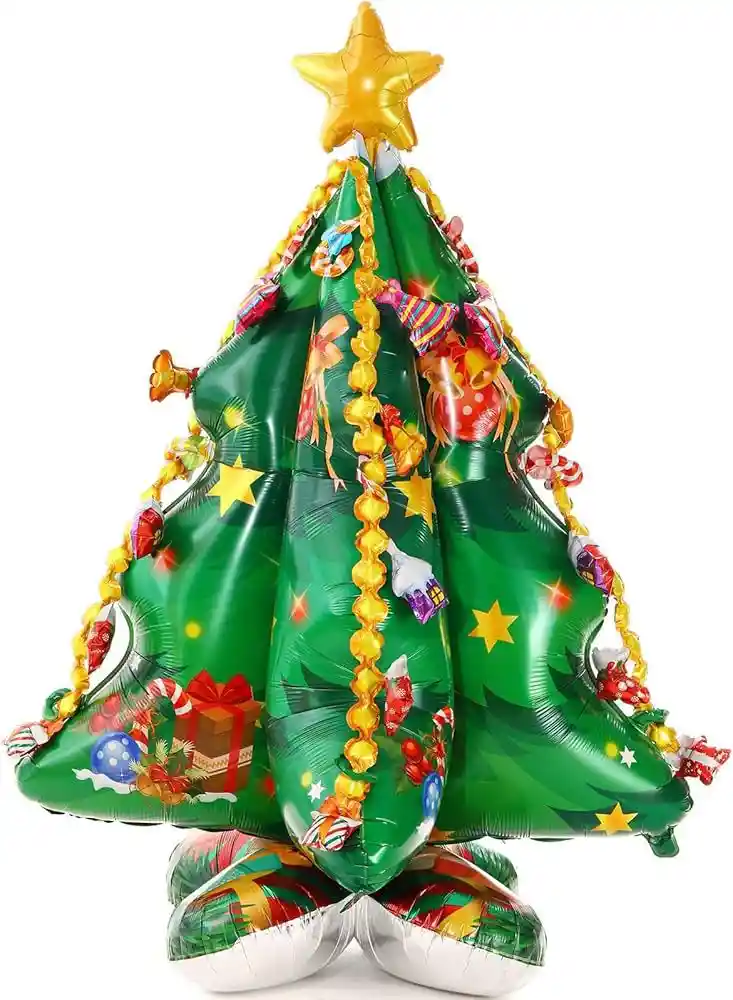 Navidad Globo Metalizado Arbol Navideño Sin Inflar Merry Christmas