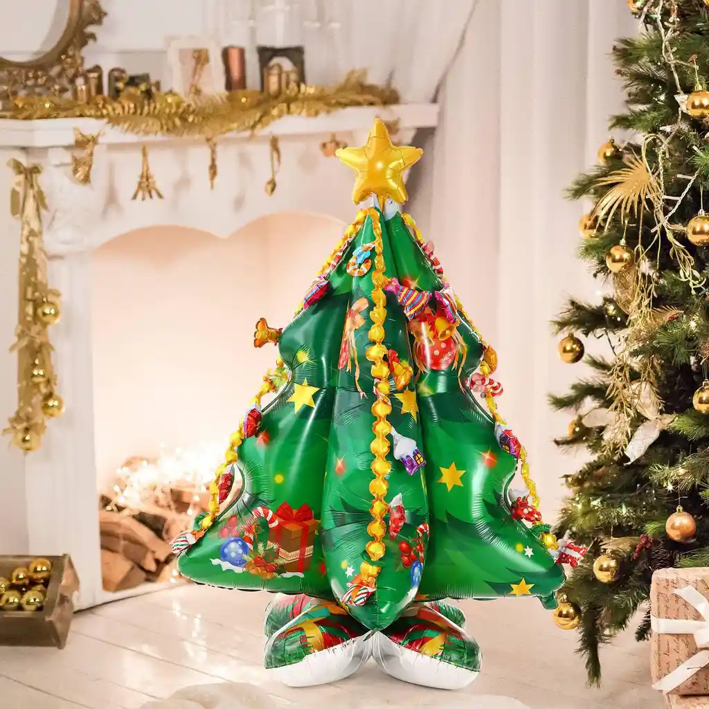 Navidad Globo Metalizado Arbol Navideño Sin Inflar Merry Christmas