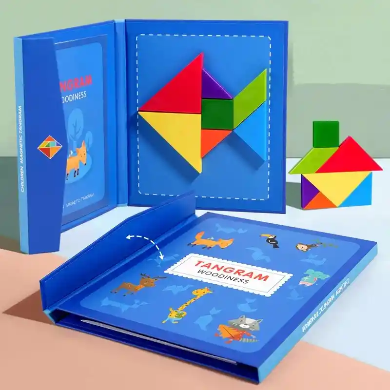 Rompecabezas Magnético Tangram Pensamiento Matemático Azul