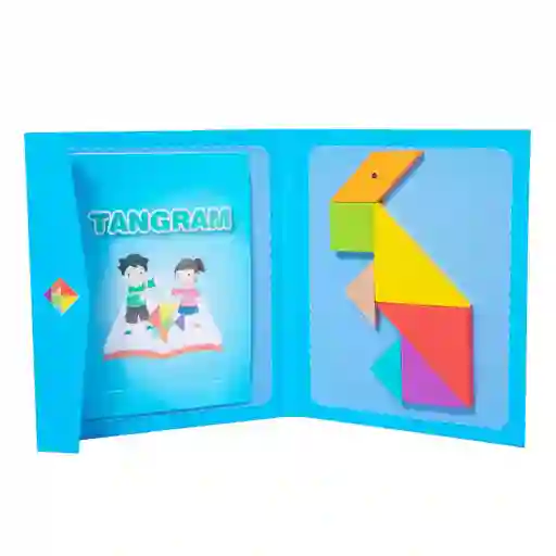 Rompecabezas Magnético Tangram Pensamiento Matemático Cian