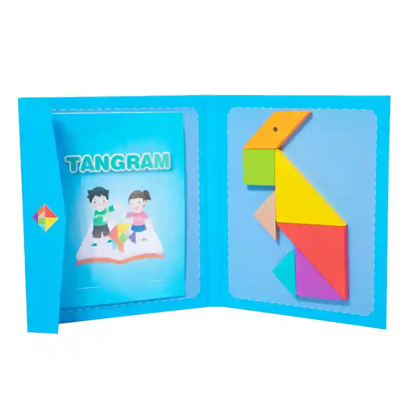 Rompecabezas Magnético Tangram Pensamiento Matemático Cian