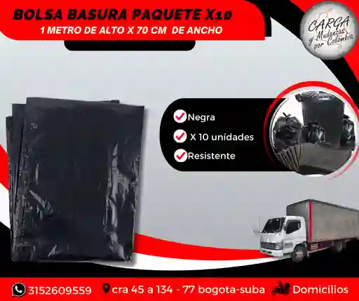 Bolsa De Basura Paquete X 10 Unidades De 1m De Alto X 70 Cm De Ancho - Empaque Y Embalaje