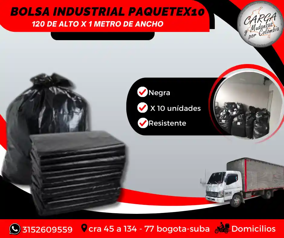 Bolsas Industriales Paquete X 10 De 1.20cmts X 1mts - Embalaje Y Empaque