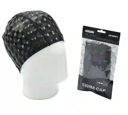 Gorro Natacion De Poliester Holografico Negro Adulto