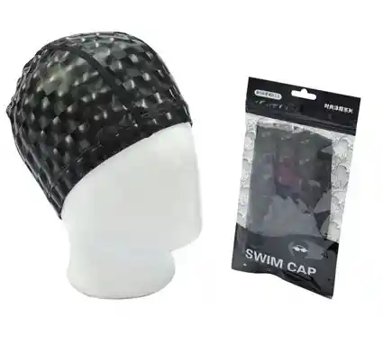 Gorro Natacion De Poliester Holografico Negro Adulto