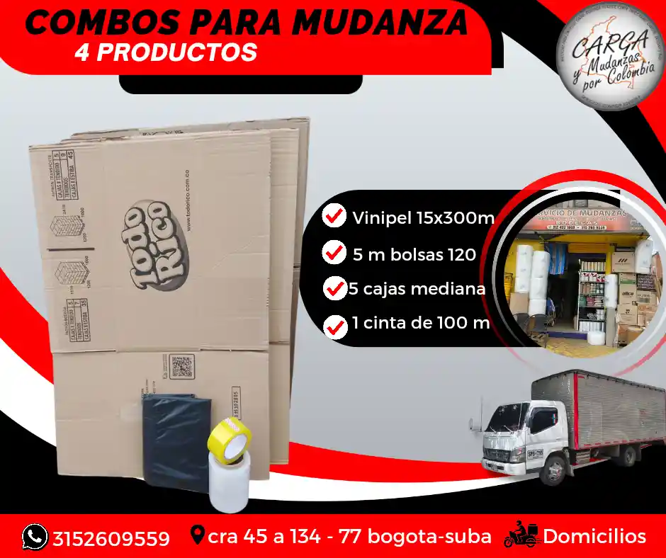 Combos O Kit Para Mudanza Trasteo Empaque Y Embalaje