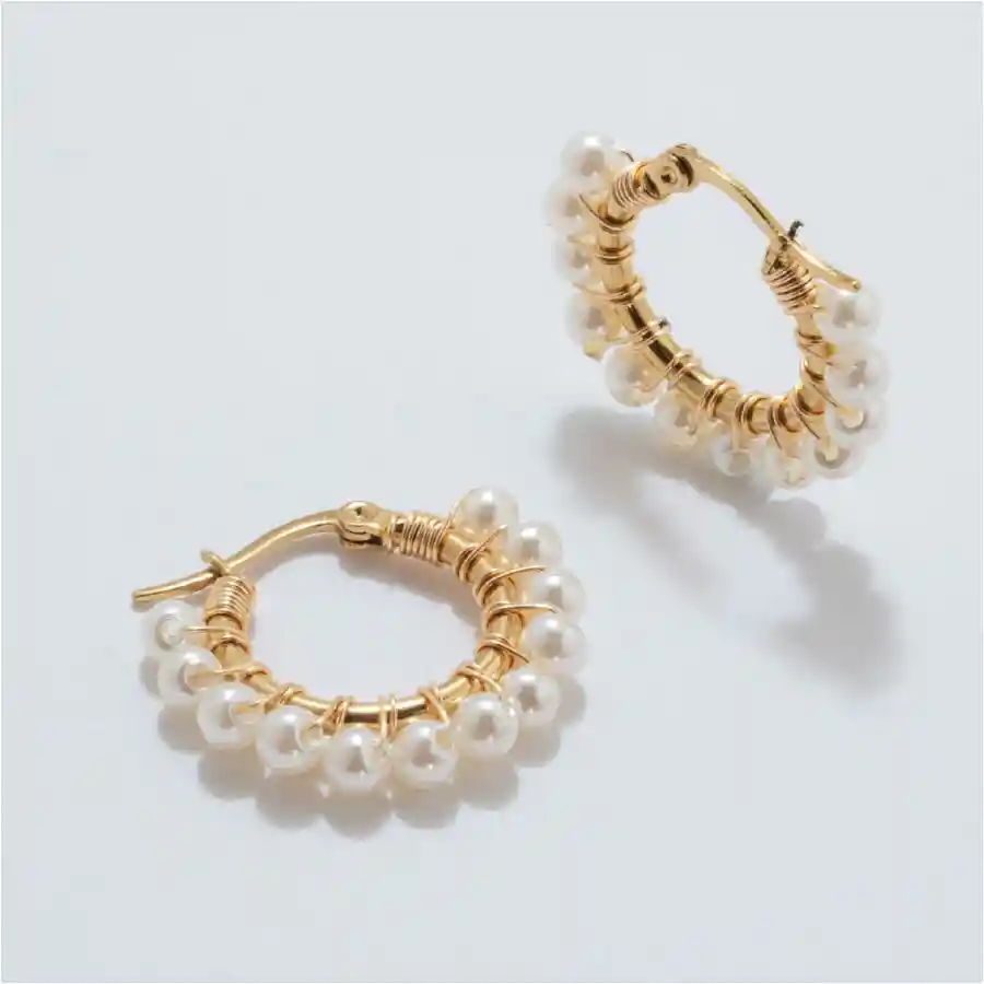 Candongas Tejidas Entre Perlas