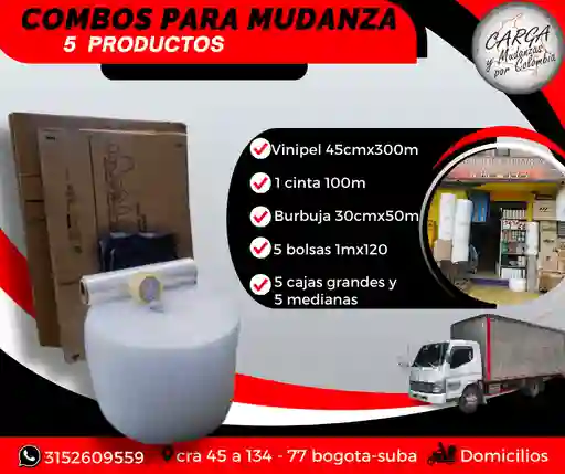 Combo Para Cajas De Mudanzas O Kit De Trasteo Empaque Y Embalaje