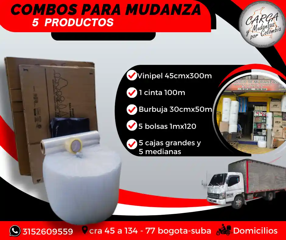 Combo Para Cajas De Mudanzas O Kit De Trasteo Empaque Y Embalaje