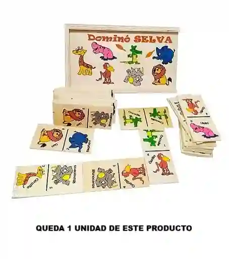 Juguete Domino Infantil En Madera Motivo Animales De La Selva