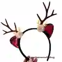 Navidad Diadema Reno Lentejuelas Red Merry Christmas