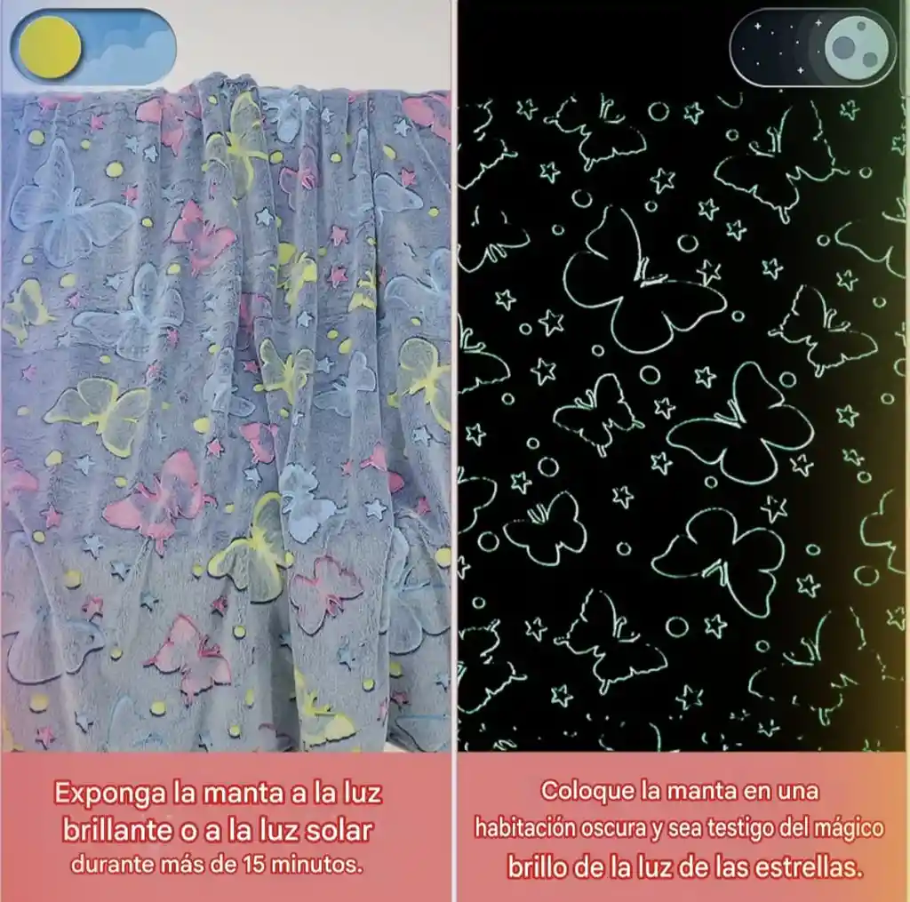 Manta Cobija Que Brilla En La Oscuridad