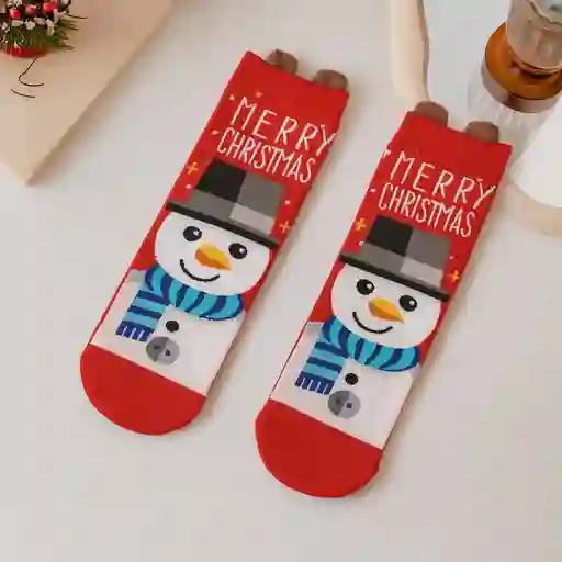 Navidad Medias Largas (muñeco De Nieve)