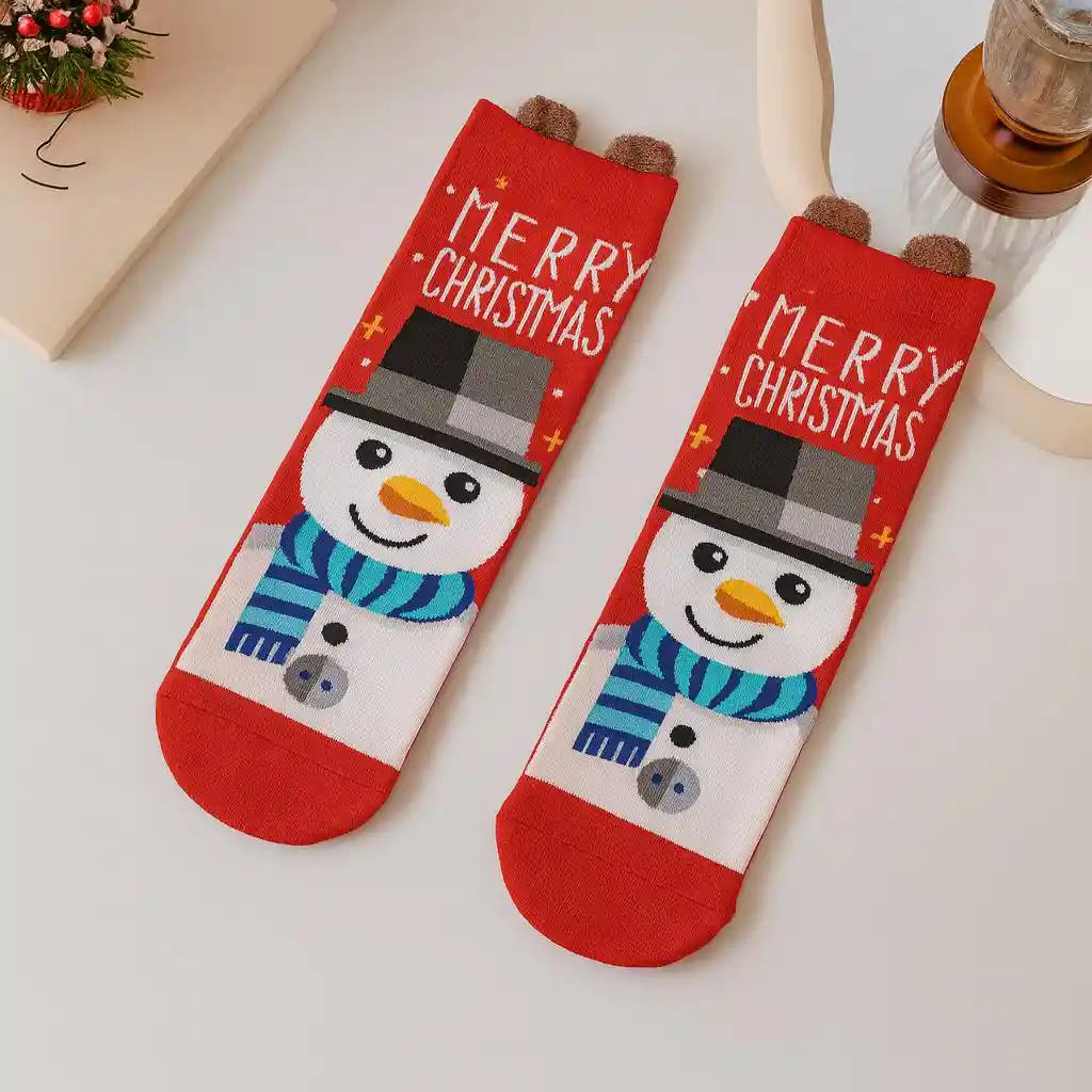 Navidad Medias Largas (muñeco De Nieve)