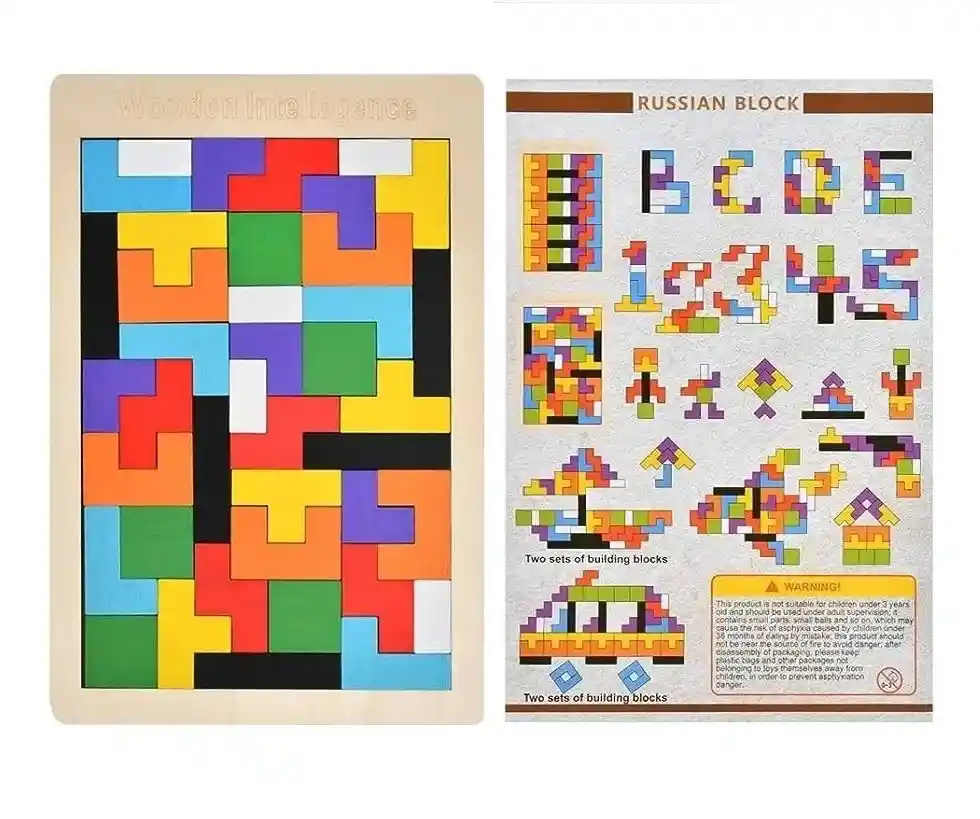 Rompecabezas Tetris Puzzle Juego De Madera
