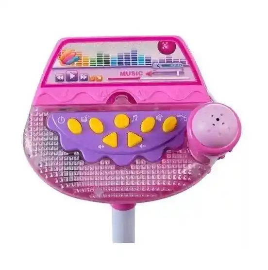 Juguete Karaoke Infantil Ajustable Con Micrófono, Conexión Mp3 Efectos Y Luces 6011