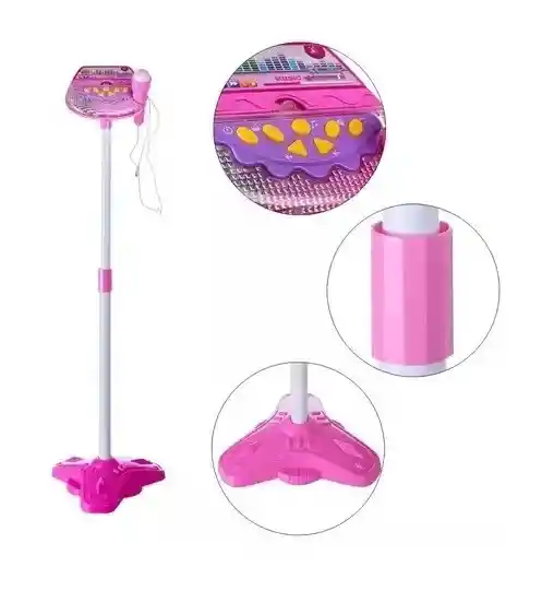 Juguete Karaoke Infantil Ajustable Con Micrófono, Conexión Mp3 Efectos Y Luces 6011