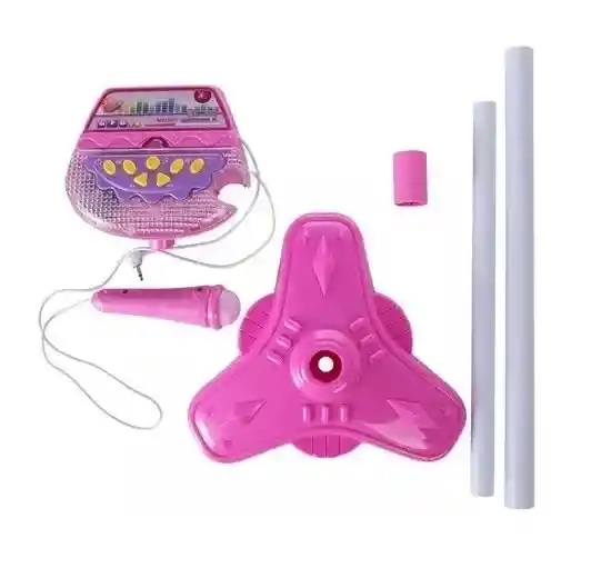 Juguete Karaoke Infantil Ajustable Con Micrófono, Conexión Mp3 Efectos Y Luces 6011