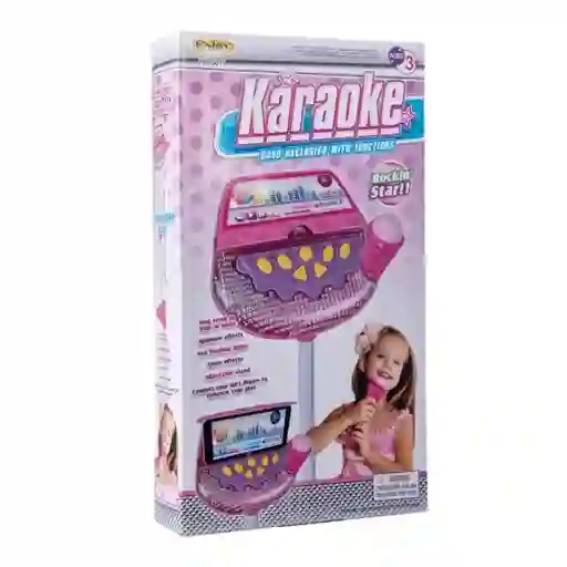 Juguete Karaoke Infantil Ajustable Con Micrófono, Conexión Mp3 Efectos Y Luces 6011