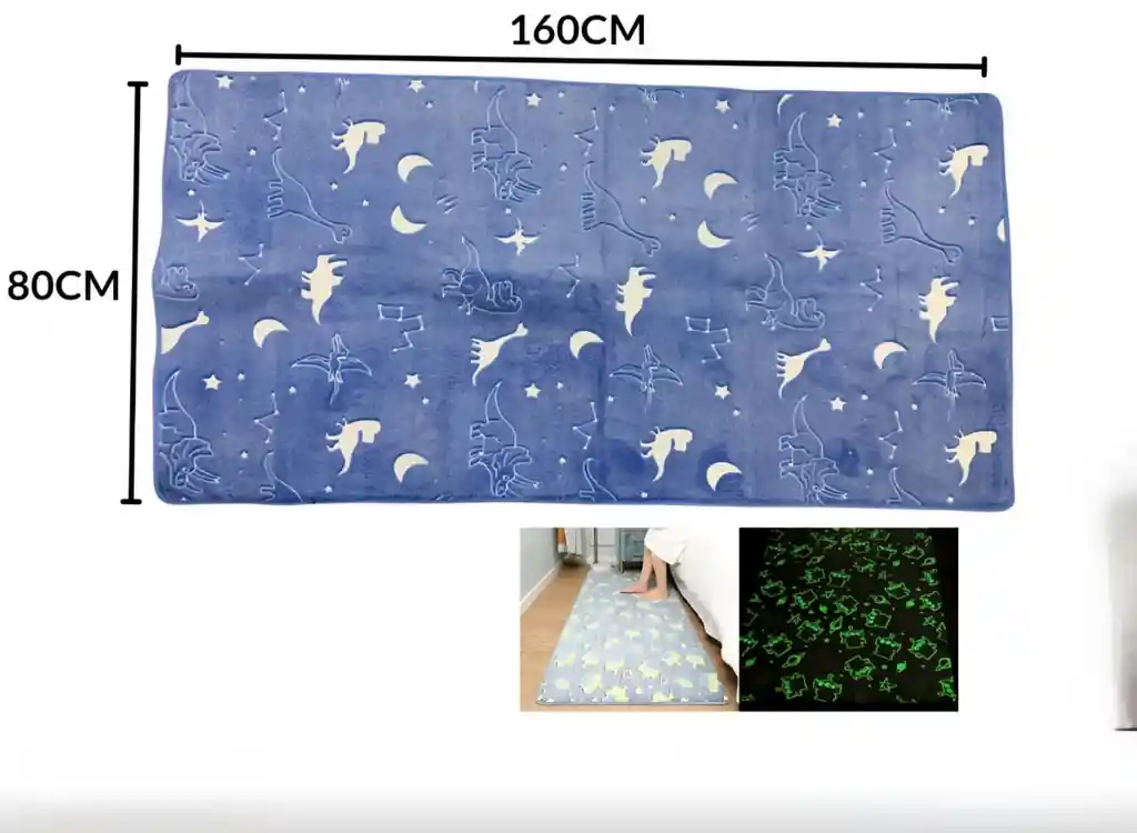 Tapete Alfombra Luminosa Niños | 160x80cm Pie De Cama